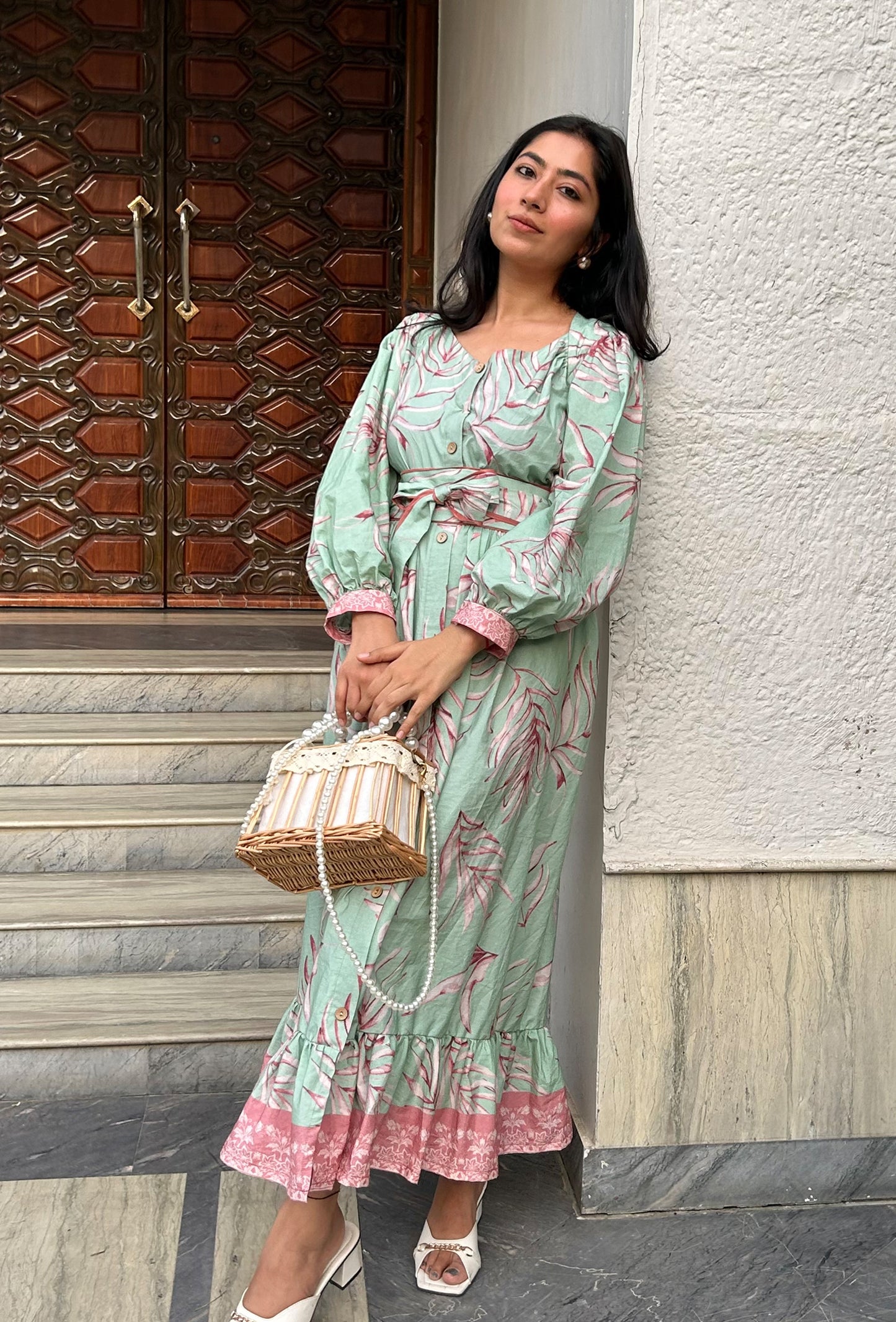 Morroco Leaf Long Dress