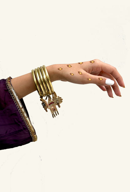 Embroidered charm Bangles (set of 5)